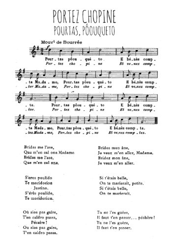 Portez chopine, Pourtas poouqueto